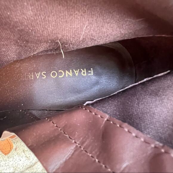 Franco Sarto Marlene cognac suede leather heeled booties 8.5M - Picture 8 of 8